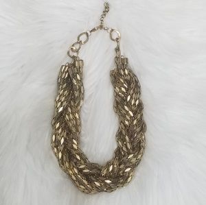 Antique Gold Braided Statement Necklace